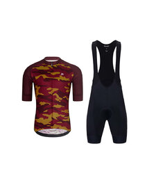 HOLOKOLO maillot corto y pantalón corto - CAMOTRAIL - negro/granate